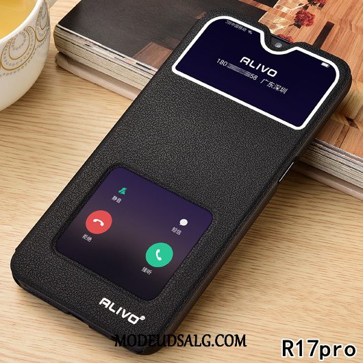 Oppo R15 Etui Anti-fald Lædertaske Clamshell Alt Inklusive Hård