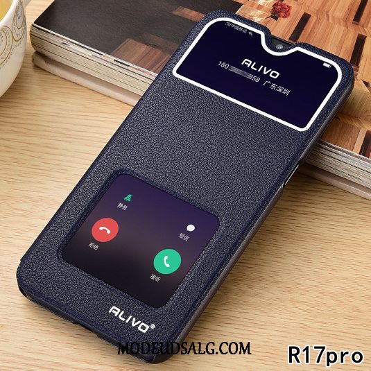 Oppo R15 Etui Anti-fald Lædertaske Clamshell Alt Inklusive Hård