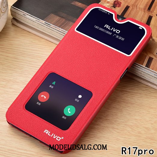 Oppo R15 Etui Anti-fald Lædertaske Clamshell Alt Inklusive Hård