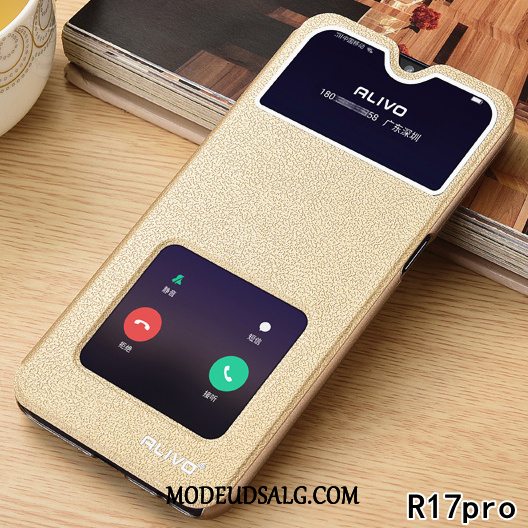 Oppo R15 Etui Anti-fald Lædertaske Clamshell Alt Inklusive Hård