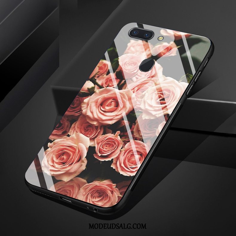 Oppo R15 Etui / Cover Blomster Spejl Glas Silikone