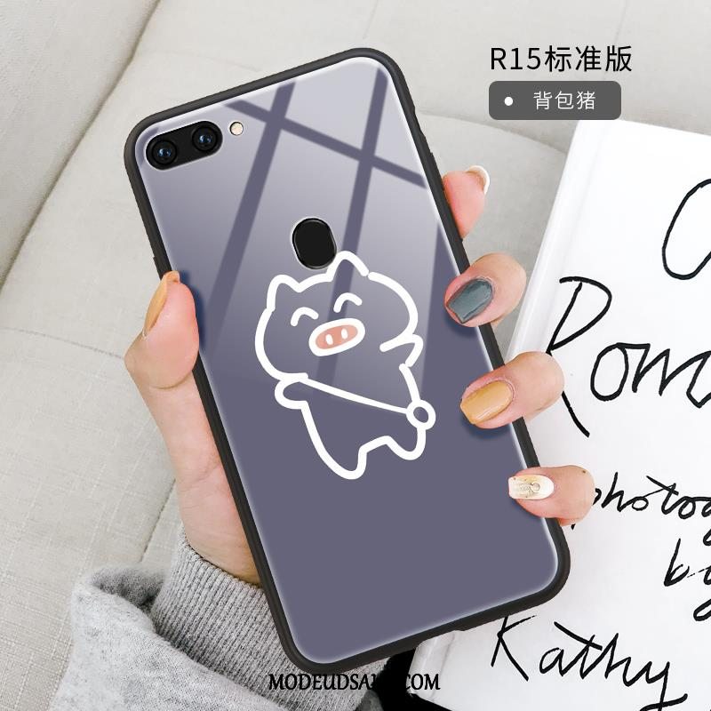 Oppo R15 Etui Gul Anti-fald Trendy Alt Inklusive Glas