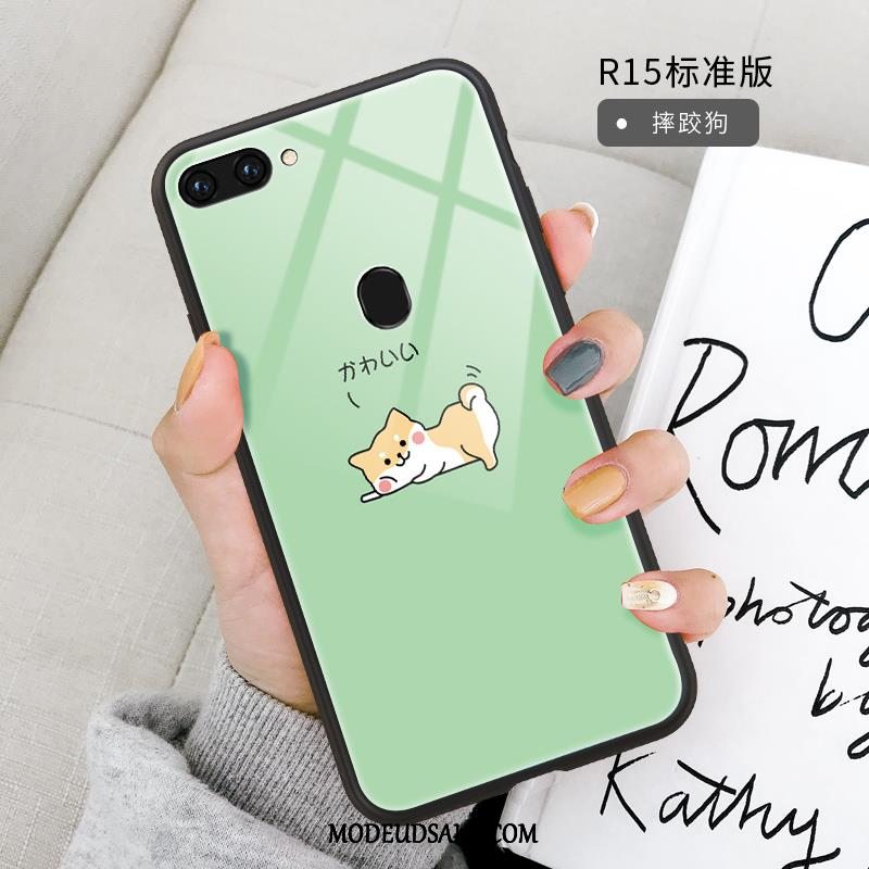 Oppo R15 Etui Gul Anti-fald Trendy Alt Inklusive Glas