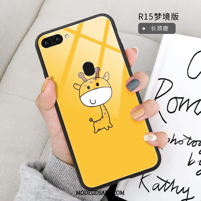 Oppo R15 Etui Gul Anti-fald Trendy Alt Inklusive Glas