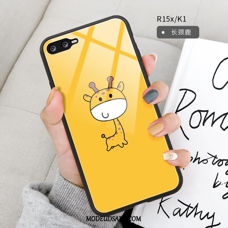 Oppo R15 Etui Gul Anti-fald Trendy Alt Inklusive Glas