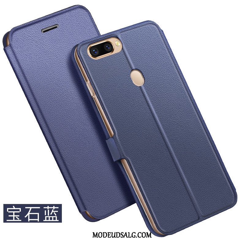 Oppo R15 Etui Sort Support Cover Business Anti-fald