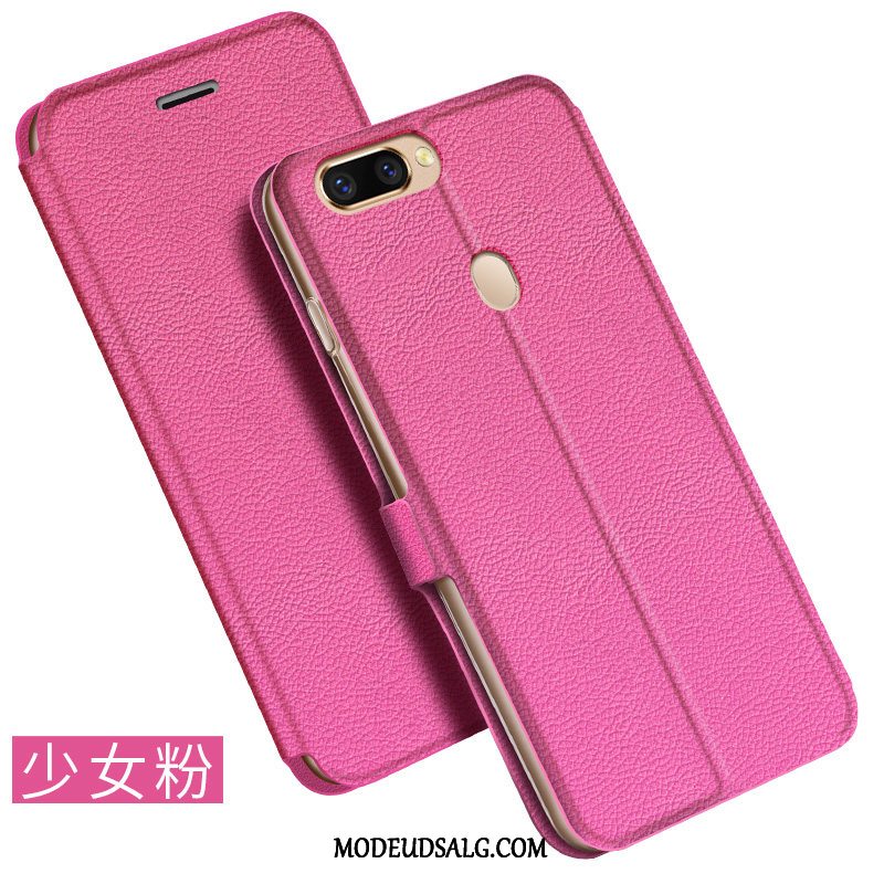 Oppo R15 Etui Sort Support Cover Business Anti-fald