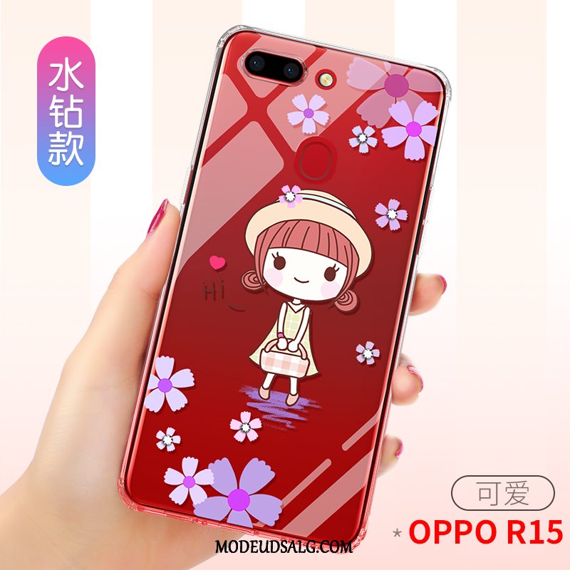 Oppo R17 Etui Af Personlighed Tynd Gennemsigtig Net Red Silikone