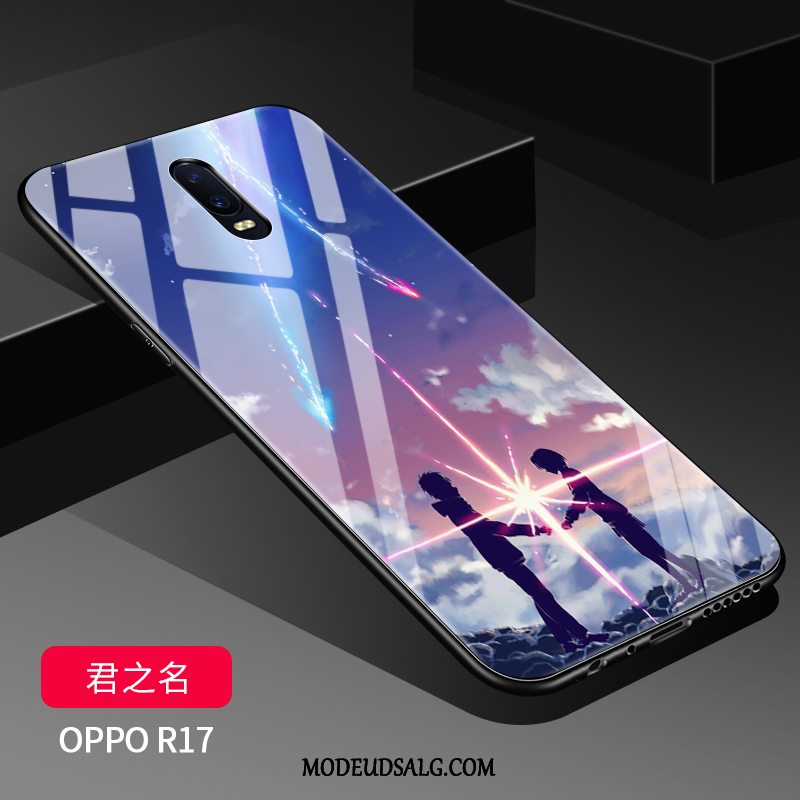 Oppo R17 Etui Alt Inklusive Kreativ Silikone Nubuck Glas