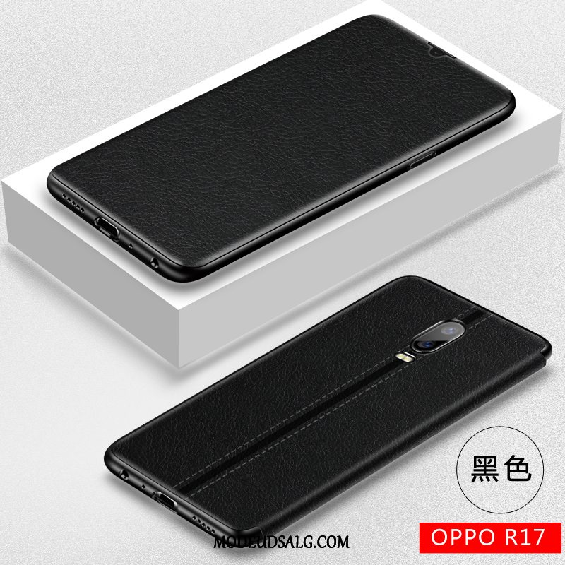 Oppo R17 Etui Blød Silikone Rød Lædertaske Hård