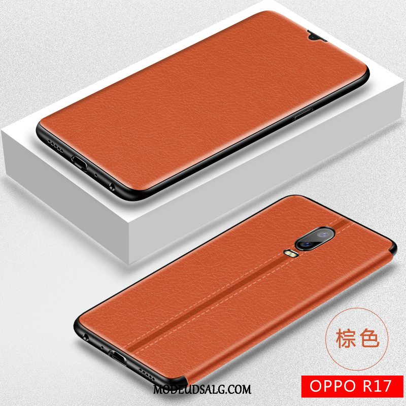 Oppo R17 Etui Blød Silikone Rød Lædertaske Hård