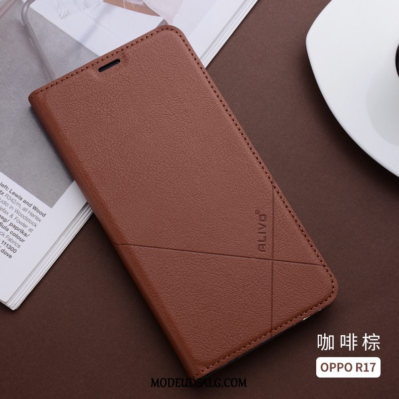 Oppo R17 Etui / Cover Beskyttelse Silikone Alt Inklusive Anti-fald Lædertaske