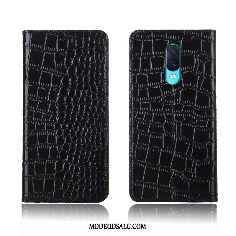 Oppo R17 Etui / Cover Lædertaske Folio Krokodille Ægte Læder