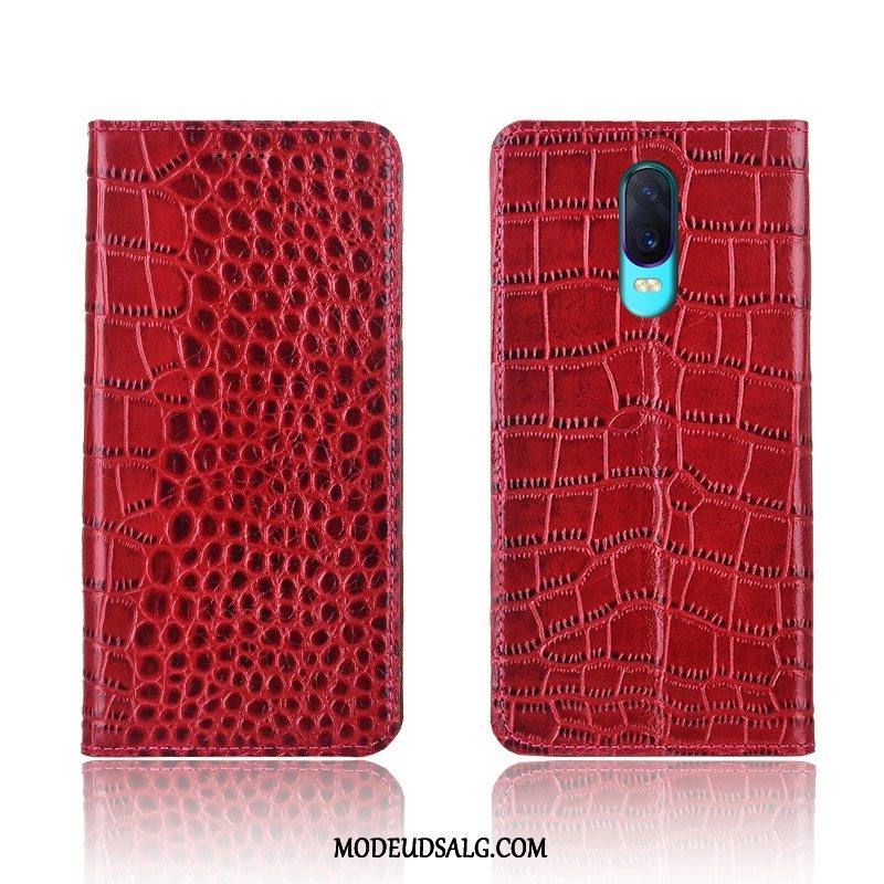 Oppo R17 Etui / Cover Lædertaske Folio Krokodille Ægte Læder