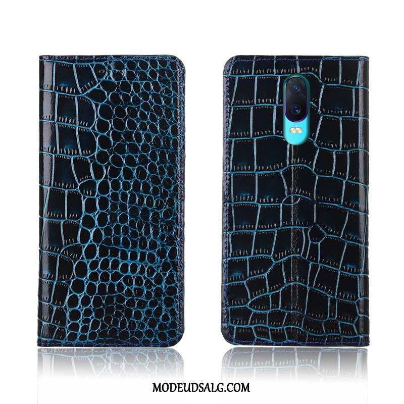 Oppo R17 Etui / Cover Lædertaske Folio Krokodille Ægte Læder