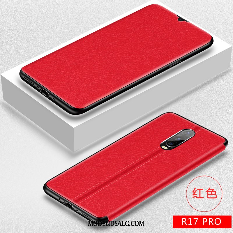 Oppo R17 Pro Etui Clamshell Cover Lædertaske Blød Silikone