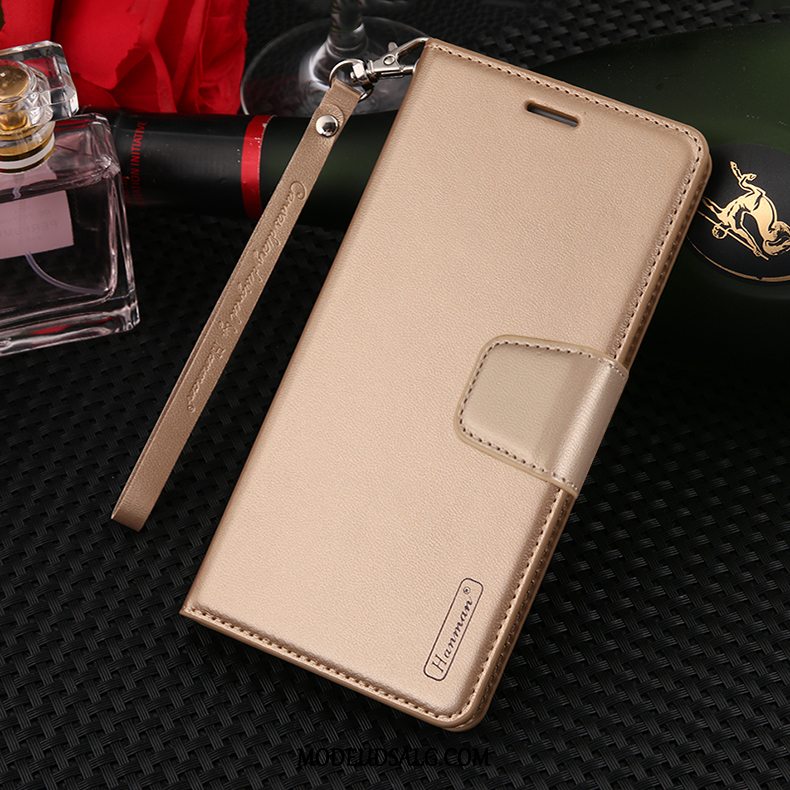 Oppo R17 Pro Etui / Cover Anti-fald Læder Guld Magnetisk Spænde Lædertaske