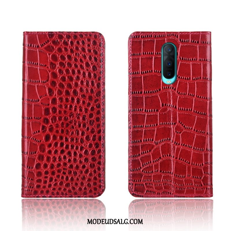 Oppo R17 Pro Etui Krokodille Lædertaske Cover Ægte Læder Silikone