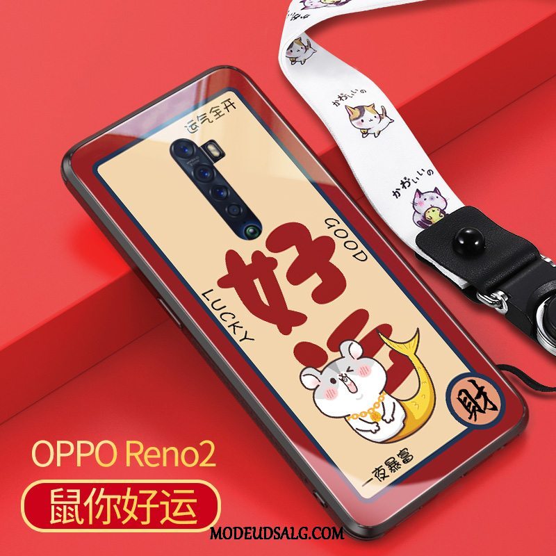 Oppo Reno 2 Etui Hærdning Rotte Glas Rød Membrane