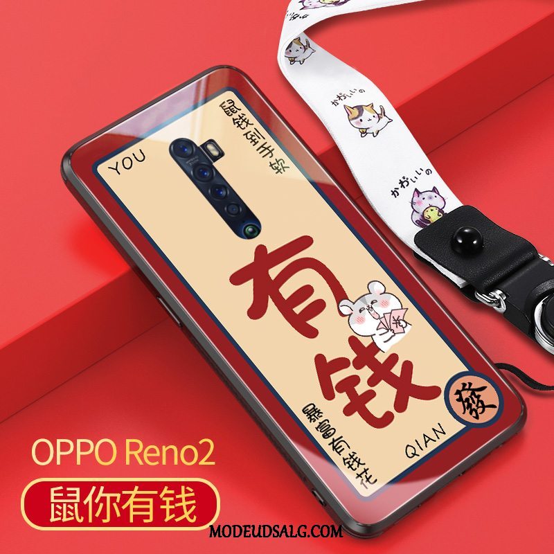 Oppo Reno 2 Etui Hærdning Rotte Glas Rød Membrane