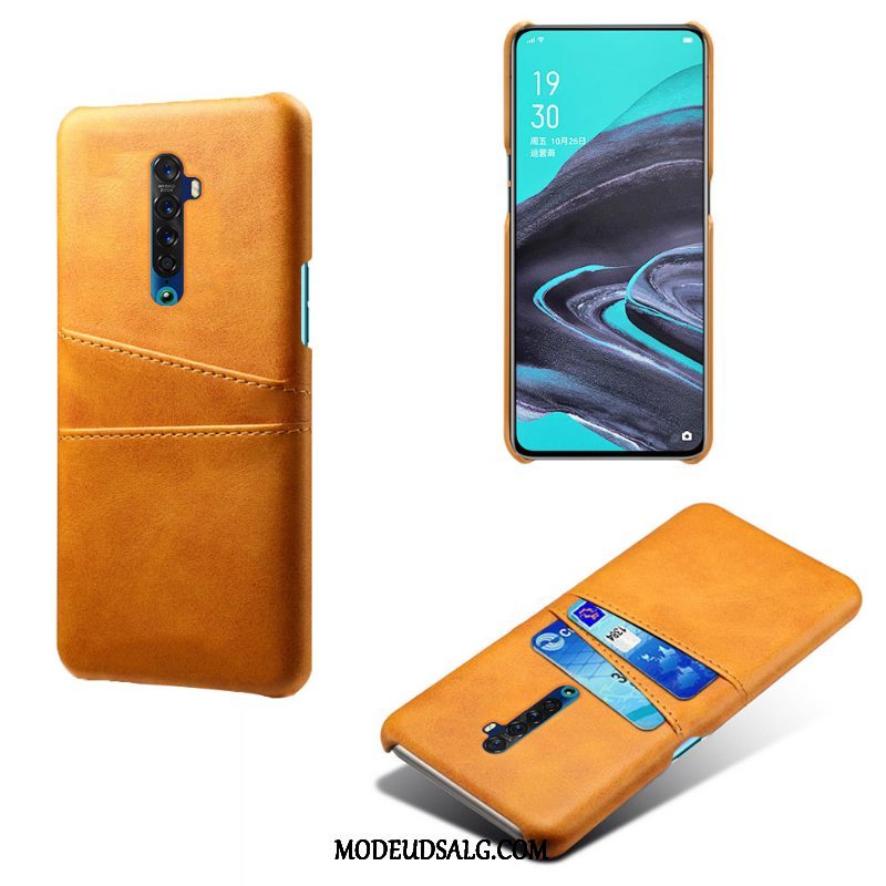 Oppo Reno 2 Etui Læder Beskyttelse Cover Kort Dyb Farve