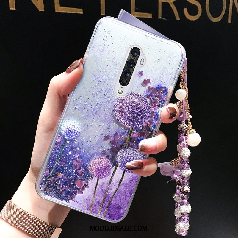 Oppo Reno 2 Etui Sommerfugl Blomster Trend Anti-fald Flydende Armbånd