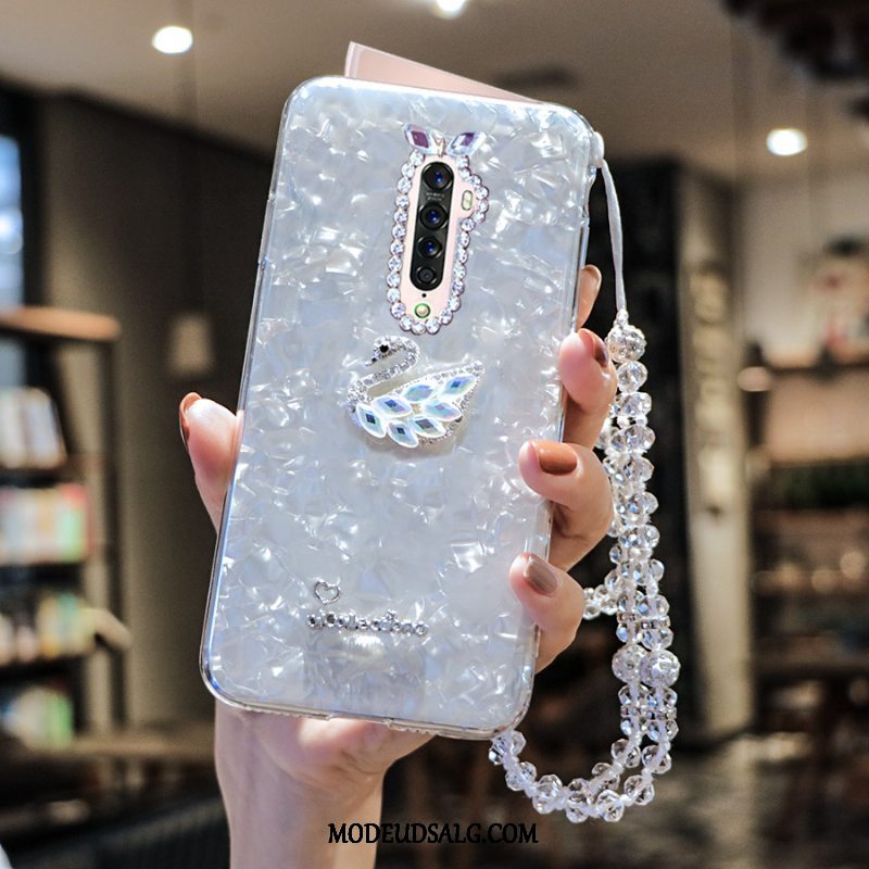 Oppo Reno 2 Etui Strass Luksus Silikone Hvid Cartoon