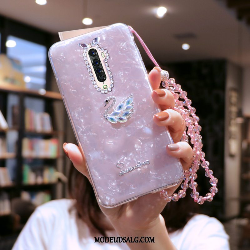 Oppo Reno 2 Etui Strass Luksus Silikone Hvid Cartoon