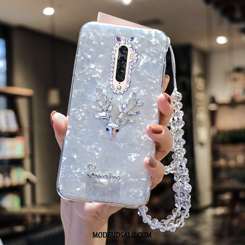 Oppo Reno 2 Etui Strass Luksus Silikone Hvid Cartoon