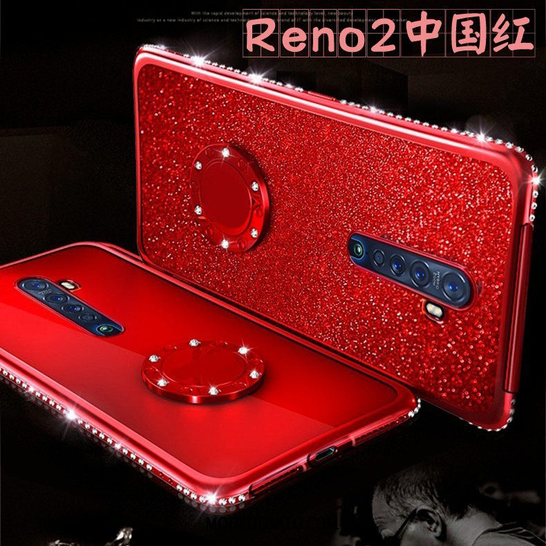 Oppo Reno 2 Etui Trendy Silikone Rød Cover Alt Inklusive