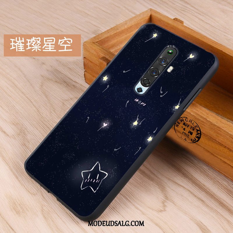 Oppo Reno 2 Z Etui Anti-fald Silikone Cover Hjerte Nubuck