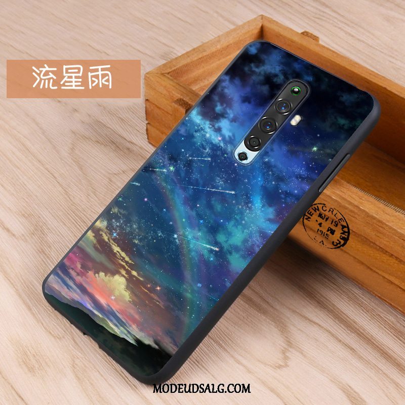 Oppo Reno 2 Z Etui Anti-fald Silikone Cover Hjerte Nubuck