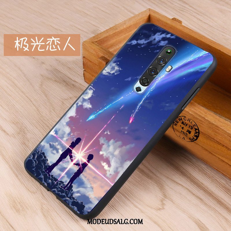 Oppo Reno 2 Z Etui Anti-fald Silikone Cover Hjerte Nubuck