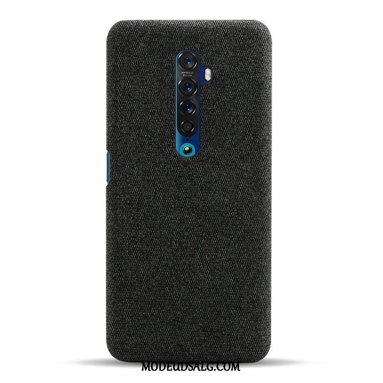 Oppo Reno 2 Z Etui Lærred Nubuck Mønster Tasker Sort