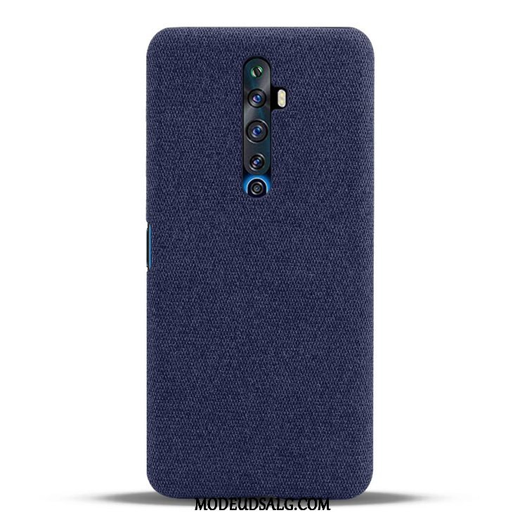 Oppo Reno 2 Z Etui Lærred Nubuck Mønster Tasker Sort