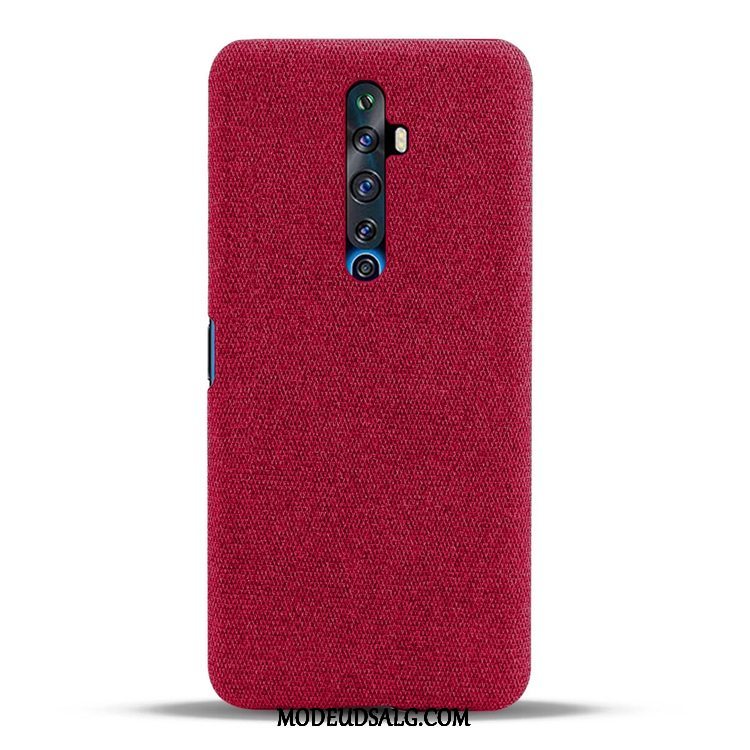 Oppo Reno 2 Z Etui Lærred Nubuck Mønster Tasker Sort