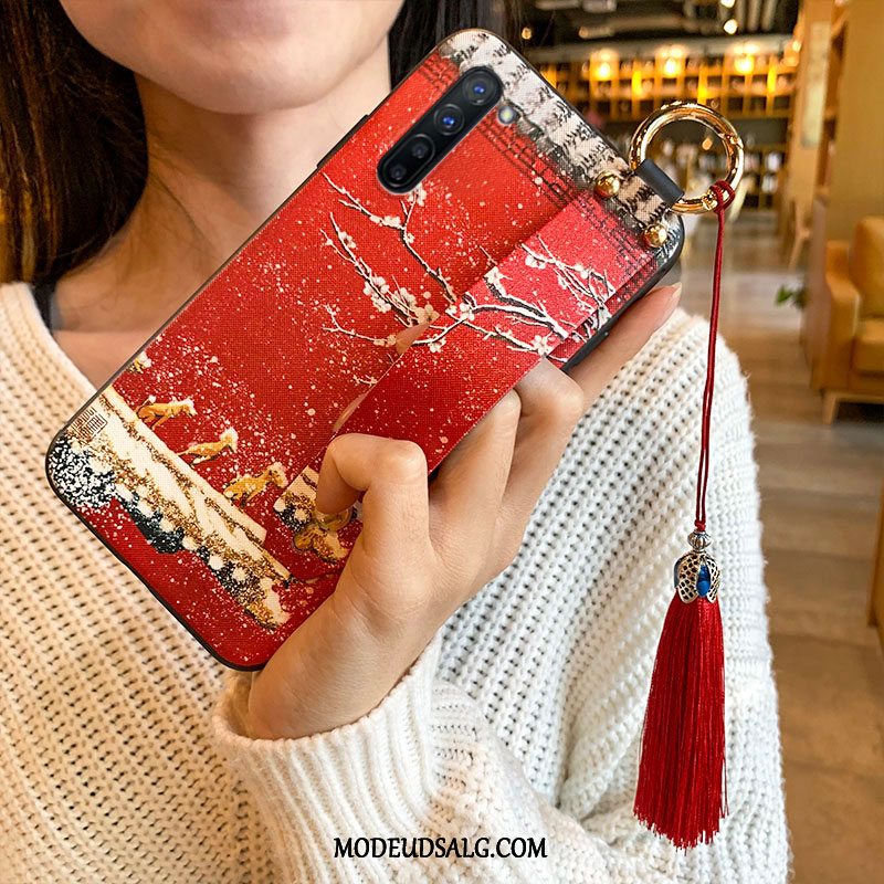 Oppo Reno 3 Etui / Cover Blød Tassel Rød Vind