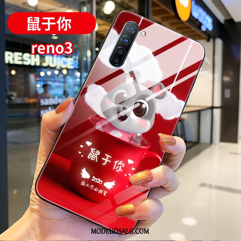 Oppo Reno 3 Etui Cover Net Red Kreativ Rød Rotte