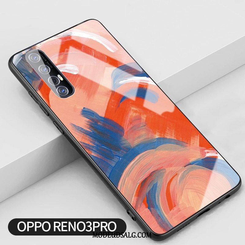 Oppo Reno 3 Pro Etui Beskyttelse Kreativ Oliemaleri Silikone Rød