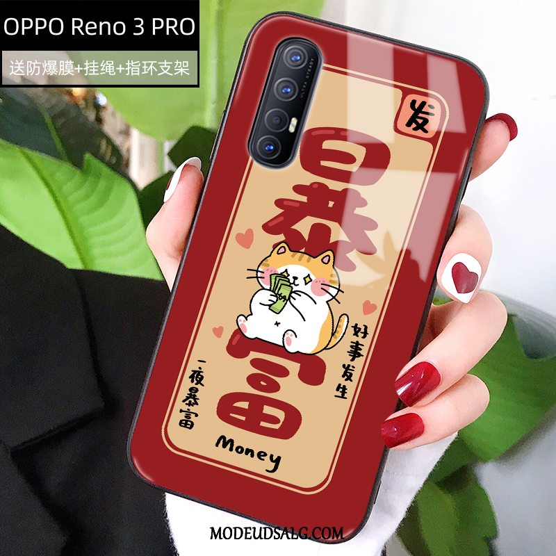 Oppo Reno 3 Pro Etui / Cover Blød Cartoon Glas Ny Trend