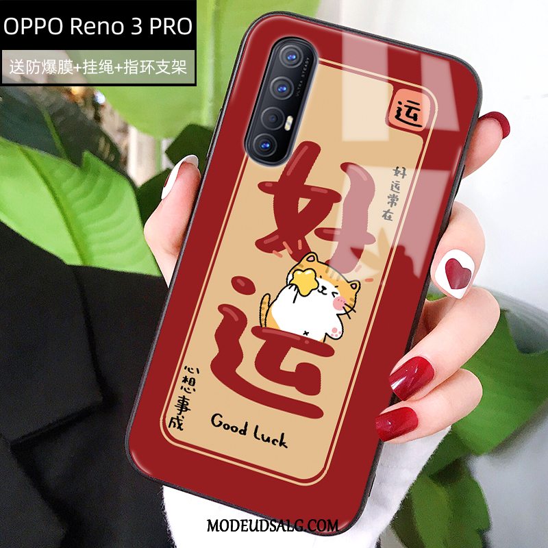 Oppo Reno 3 Pro Etui / Cover Blød Cartoon Glas Ny Trend