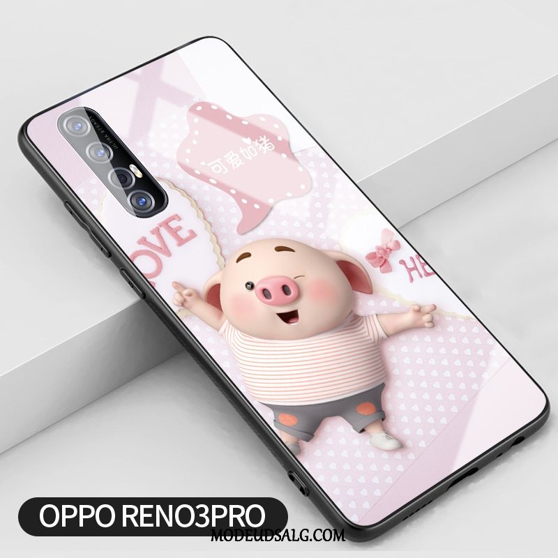 Oppo Reno 3 Pro Etui Glas Blomster Silikone Trend Anti-fald