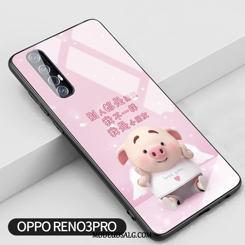 Oppo Reno 3 Pro Etui Glas Blomster Silikone Trend Anti-fald