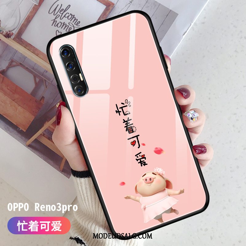 Oppo Reno 3 Pro Etui Silikone Glas Ny Net Red Elskeren