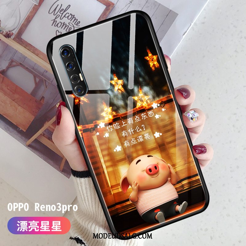 Oppo Reno 3 Pro Etui Silikone Glas Ny Net Red Elskeren