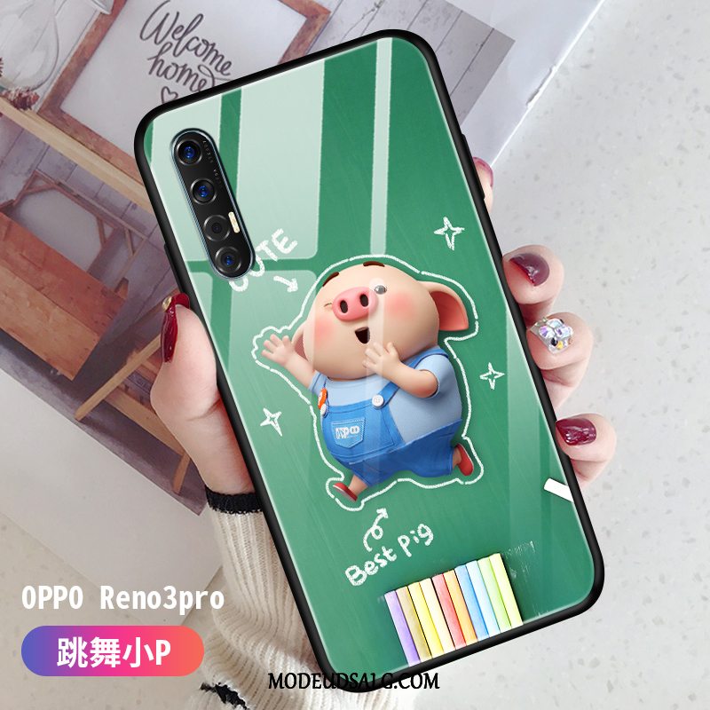 Oppo Reno 3 Pro Etui Silikone Glas Ny Net Red Elskeren