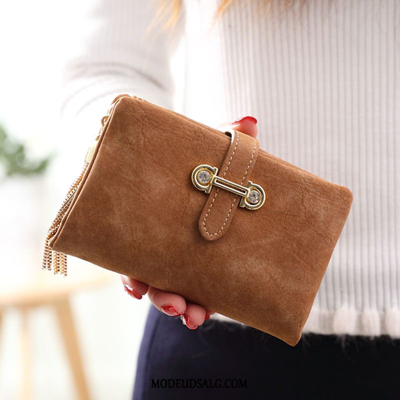 Punge Dame Lille Clutch Nubuck Lynlås Lang