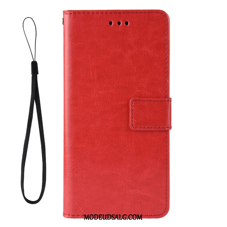 Redmi Note 9 Etui / Cover Folio Sort Rød Mønster Beskyttelse