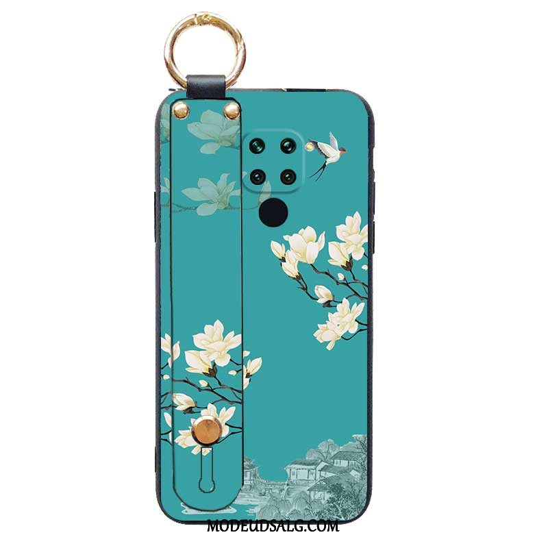 Redmi Note 9 Etui Hvid Hængende Ornamenter Vintage Plomme Blomst Rød