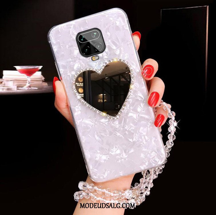 Redmi Note 9 Pro Etui Beskyttelse Glas Lyserød Krystal Hængende Ornamenter